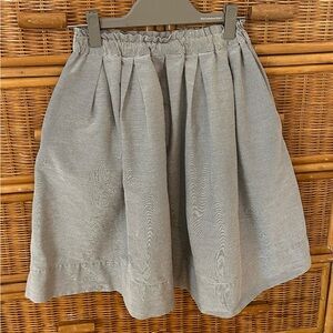 Ann Mashburn gray and white striped 100% cotton skirt